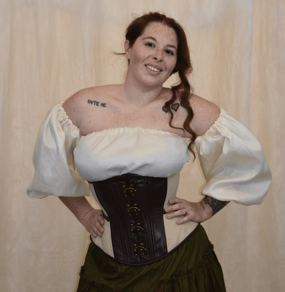 Brown and Natural Belted Curvy Corset