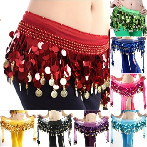 Women Colorful Belly Dancer Costume Stage & Dance Wear Hip Scarf Wrap - Oh  Jessa