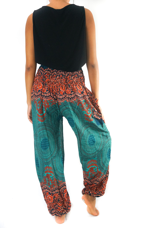 Buy Boho Pants Harem Pants Yoga Trousers for Woman Bohemian Beach Pants  (Large, Solid Black) at Amazon.in