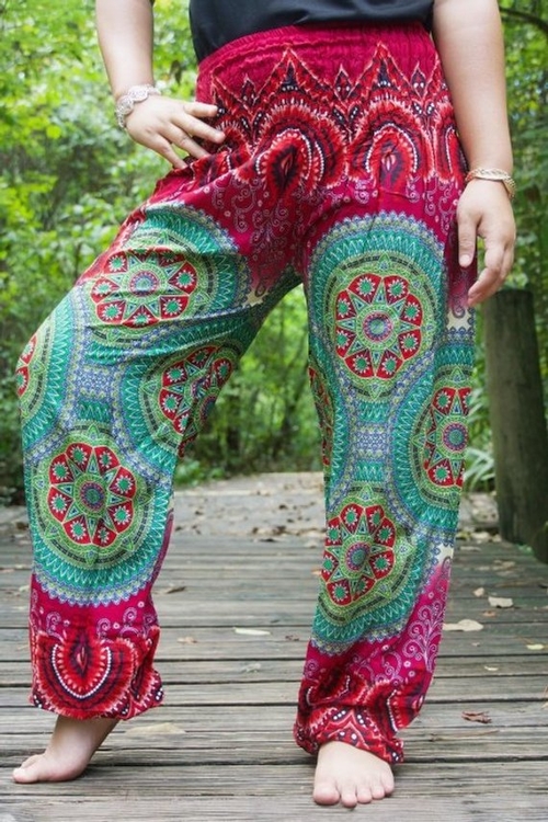 Tribal Print Drawstring Pants Boho Elastic Waist Pants For Spring Summer  Womens Clothing - Women's Clothing - Temu